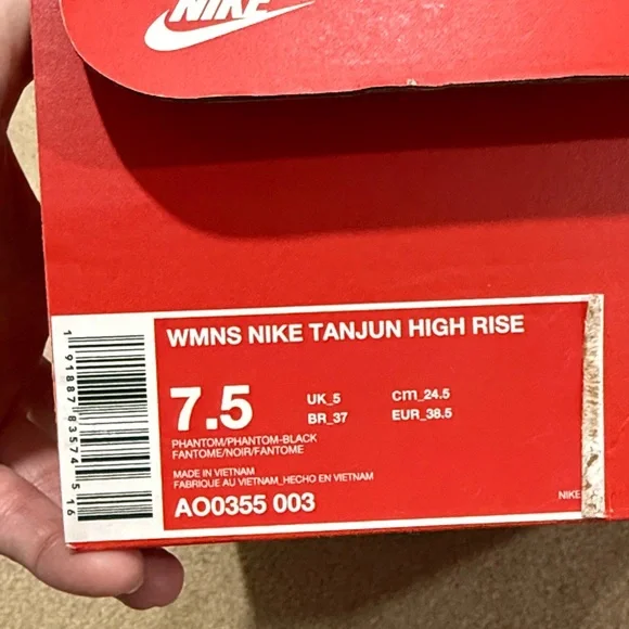 Nike Women's Tanjun High Rise Sneakers - Off-White - Picture 2 of 8